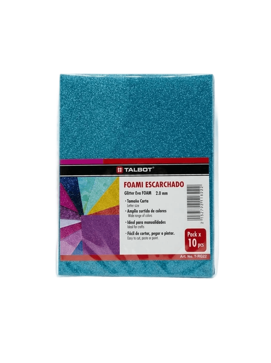 Foami glitter azul talbot 10/1