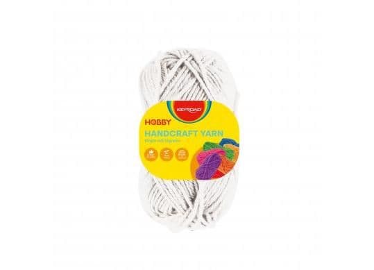 Hilo de lana, rollo de 25 gramos, blanco