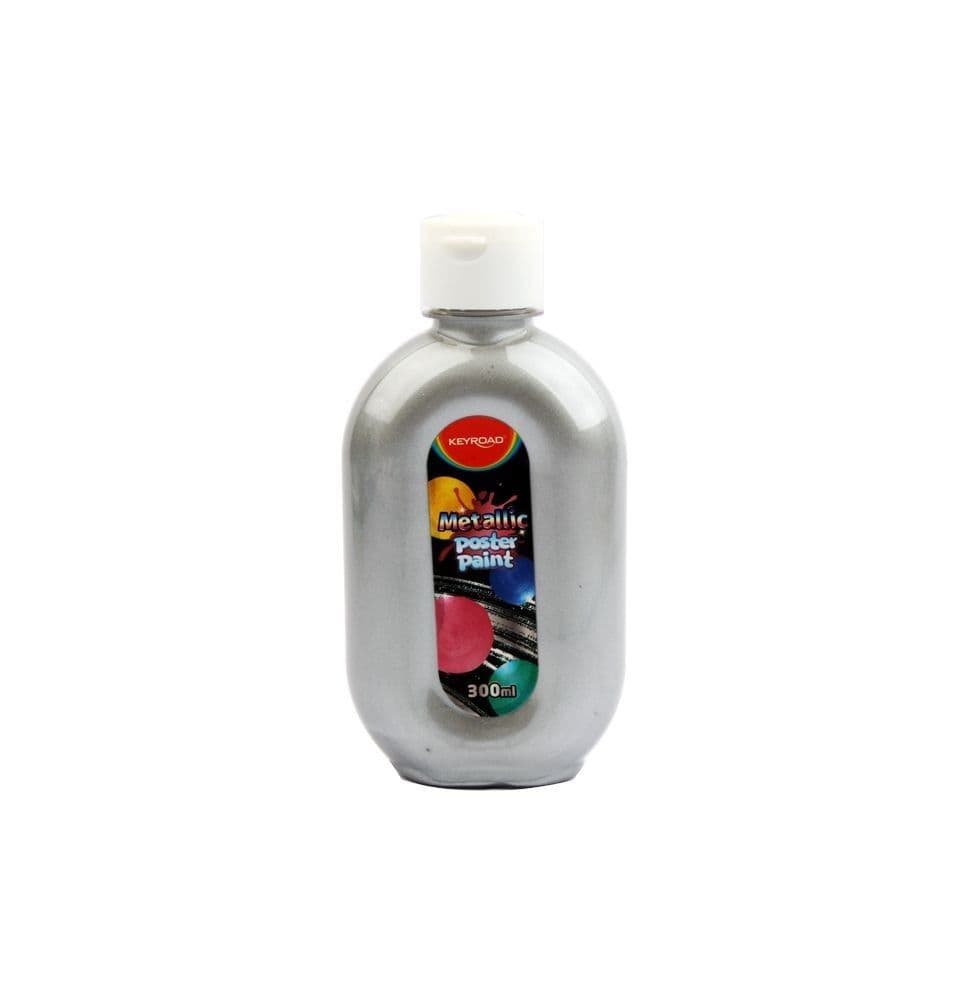 Temperas metalico 300 ml plateado keyroad