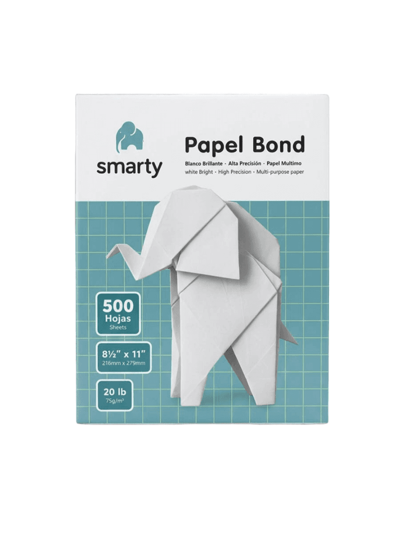 Resma papel bond 20 (8.5X11) smarty 500/1 75 grs