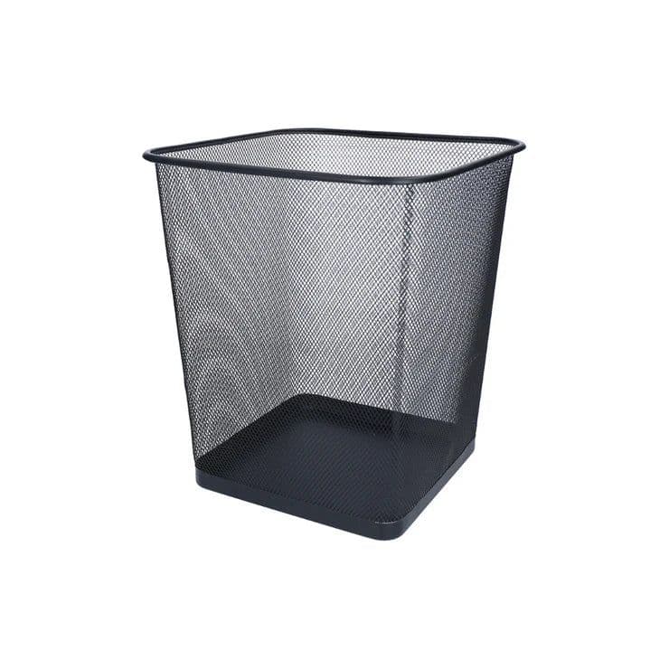 Zafacon de metal cuadrado negro 12 pulg