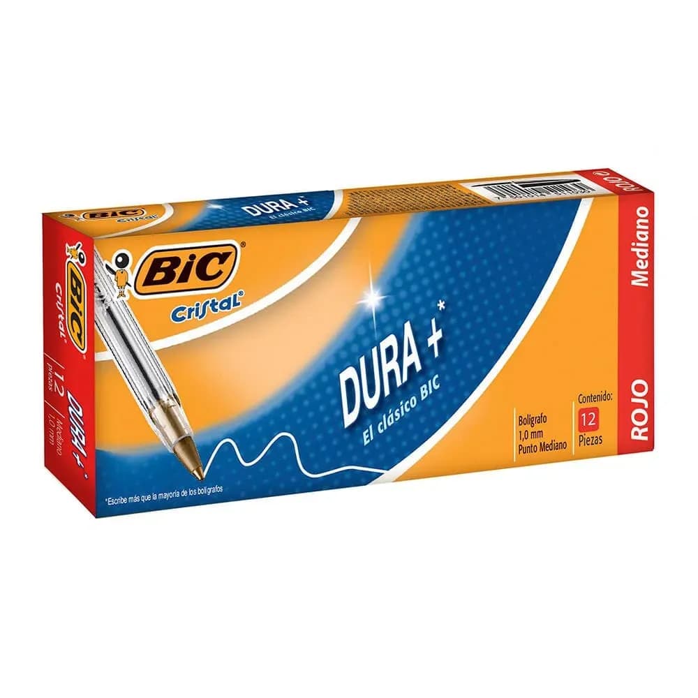 Boligrafo bic cristal rojo 12/1