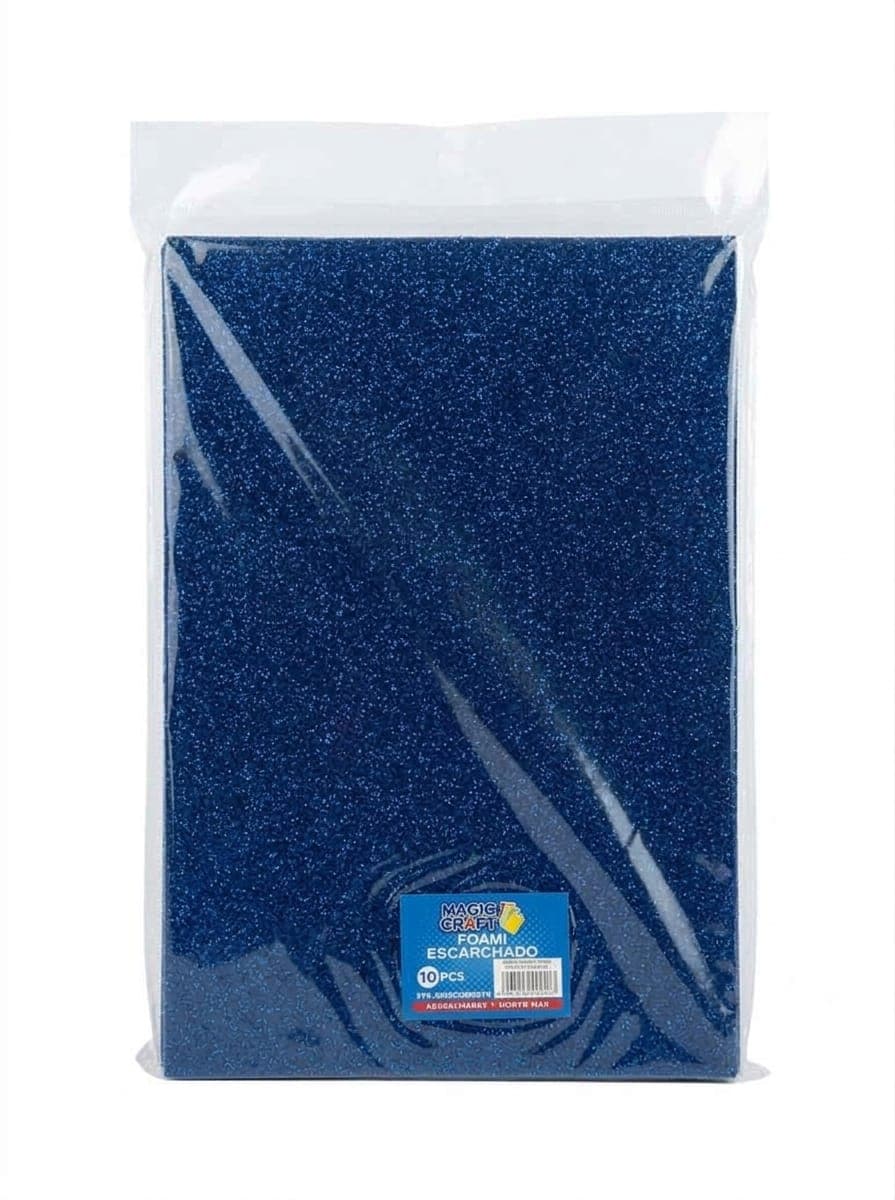 Foami azul royal con brillo 12/1