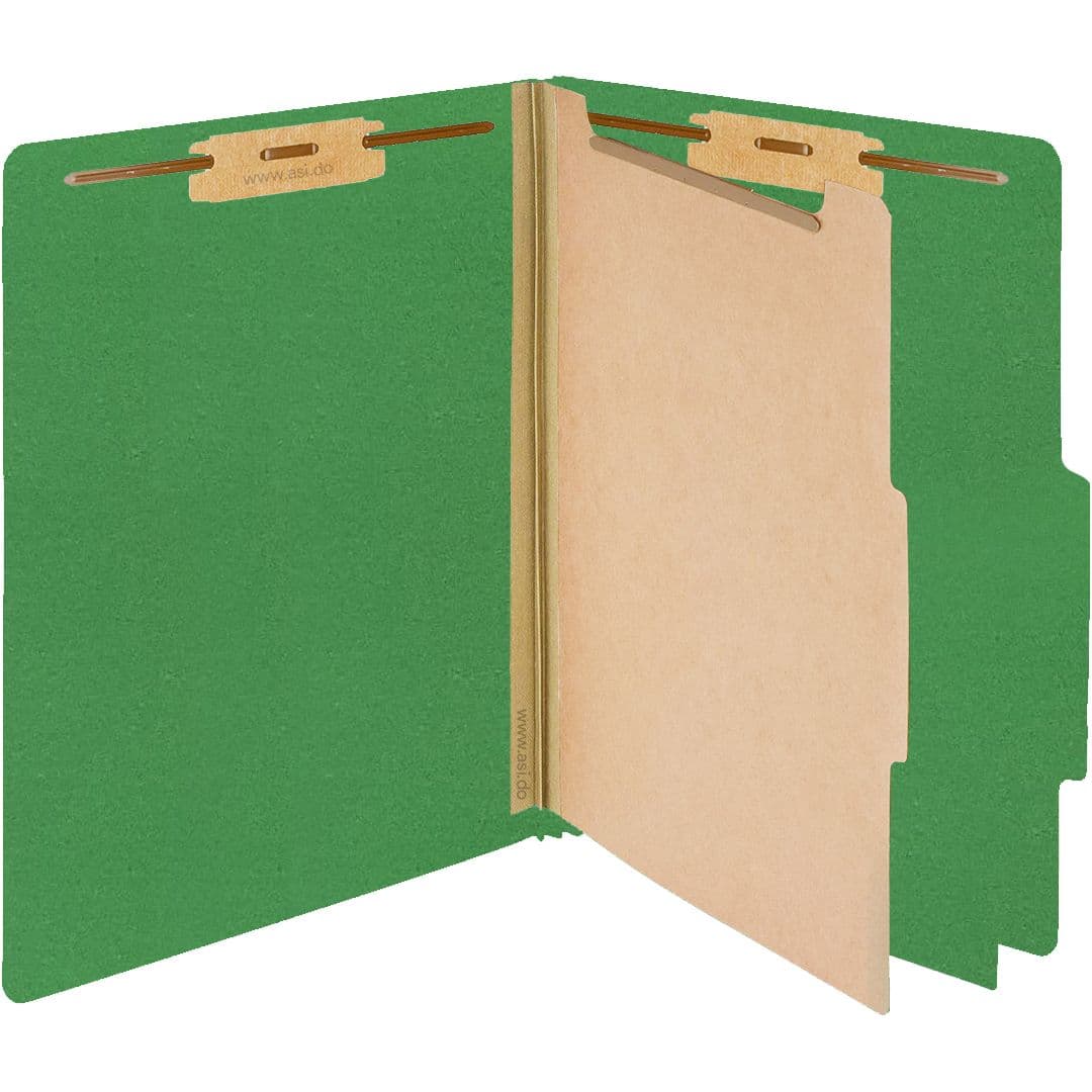 Folders partition 8.5X11 4 div. verde osc.