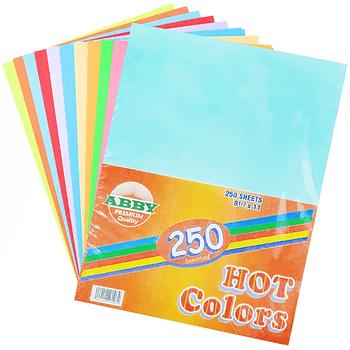 Hojas de colores surtido abby 250/1
