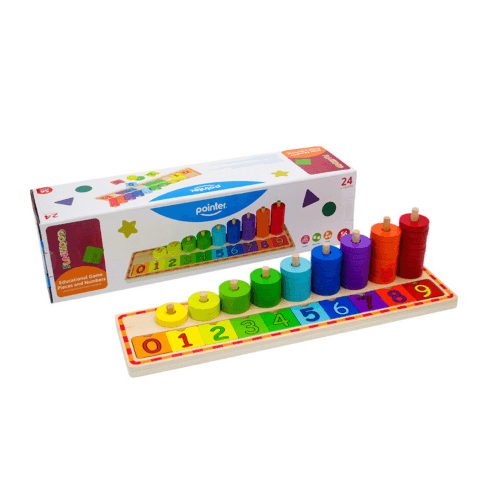 Juego educ madera num.c/circulos encajar pointer