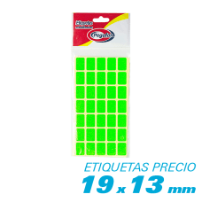 Etiquetas (1/2 x 3/4) 500/1 fluo verde (19X13MM)